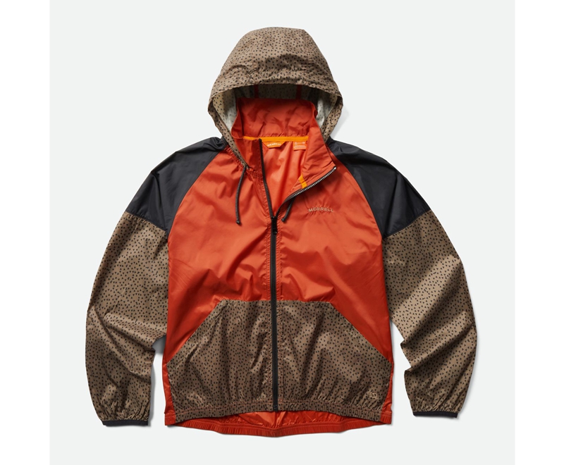 Merrell Alder Packable Wind Shell Men\'s Jackets Orange | 1684-DLONW