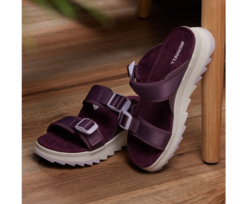 Merrell Alpine Cush Slide Women's Sandals Burgundy | 3917-BYFGD