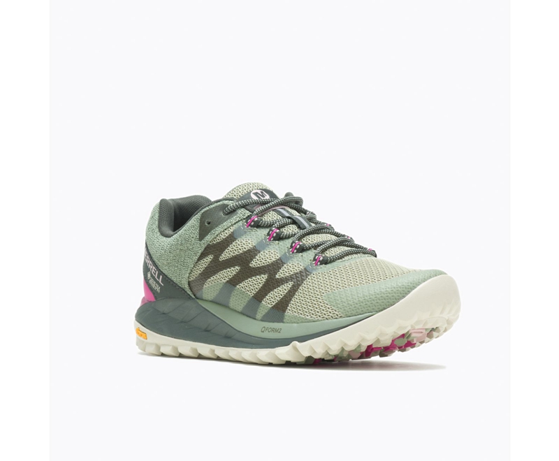 Merrell Antora 2 GORE-TEX® Women's Trail Running Shoes Olive | 4029-TGCOP