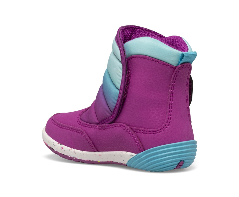 Merrell Bare Steps Puffer Kids' Work Boots Purple | 3894-JXQGZ