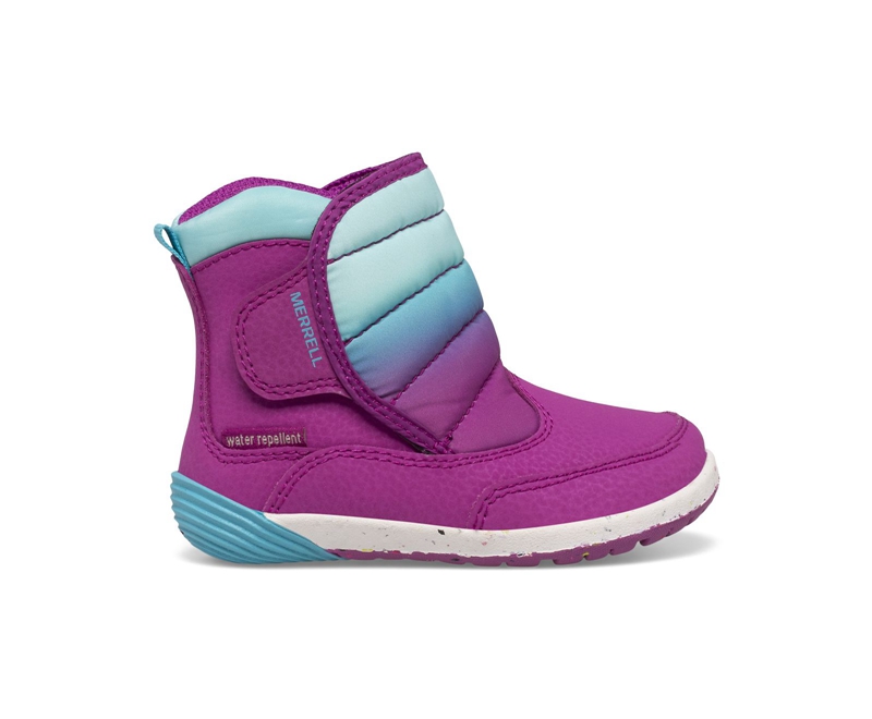 Merrell Bare Steps Puffer Kids\' Work Boots Purple | 3894-JXQGZ