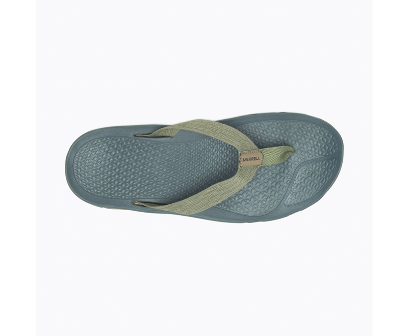 Merrell Breakwater Flip Men's Flip Flops Olive | 8903-XYFOW