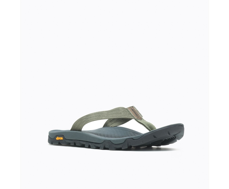 Merrell Breakwater Flip Men's Flip Flops Olive | 8903-XYFOW