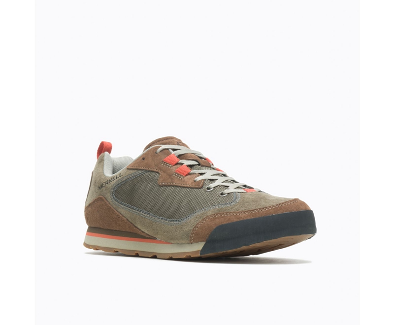 Merrell Burnt Rock Travel Suede Men's Sneakers Olive | 1792-MPLNK