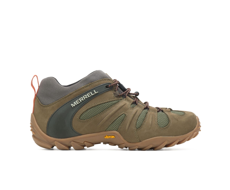 Merrell Chameleon 8 Stretch Men\'s Hiking Shoes Olive | 9836-PXFQE