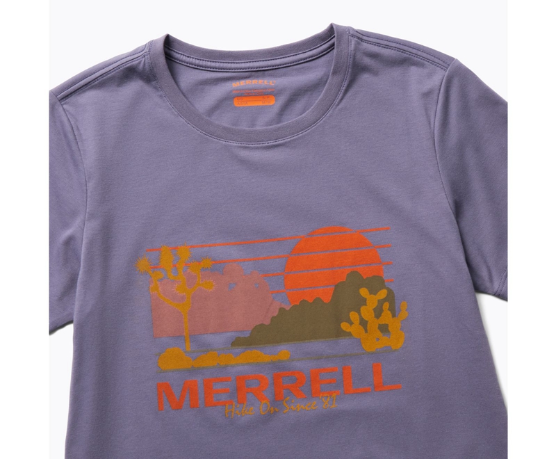 Merrell Desert Women's T Shirts Purple | 0129-FOESY