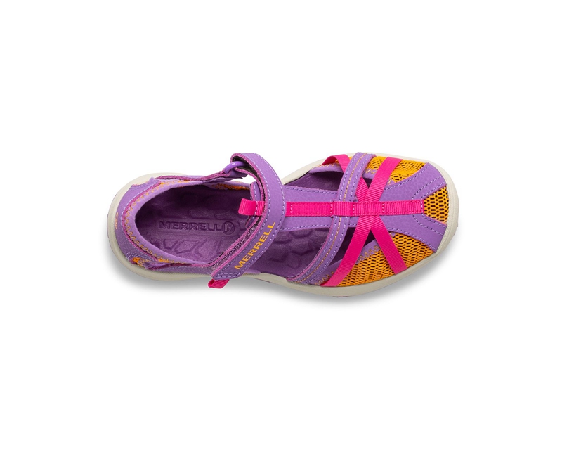 Merrell Dragonfly Kids' Sandals Purple / Orange | 2104-ARGOQ