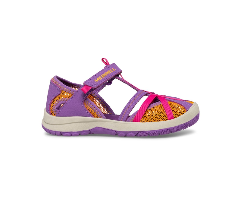 Merrell Dragonfly Kids\' Sandals Purple / Orange | 2104-ARGOQ