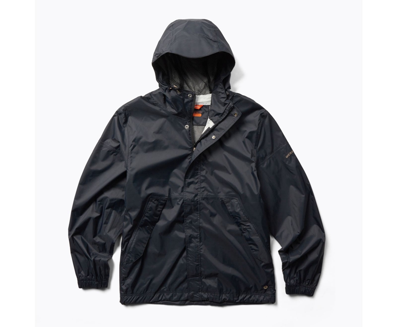 Merrell Fallon Rain Shell Men's Jackets Black | 7923-ZWEVM