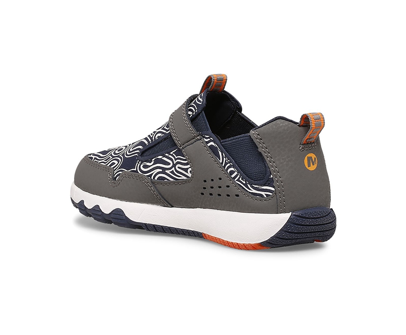 Merrell Free Roam Chroma Moc Kids' Slip Ons Grey / Navy | 0473-OPFDL