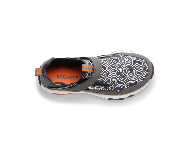 Merrell Free Roam Chroma Moc Kids' Slip Ons Grey / Navy | 0473-OPFDL