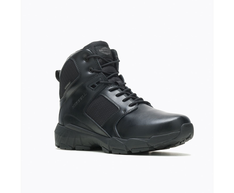 Merrell Fullbench Tactical Mid Men's Waterproof Boots Black | 5946-HJXGC