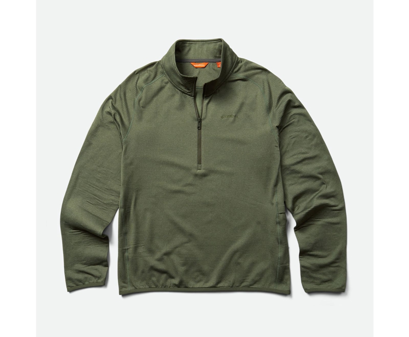 Merrell Geotex 1/4 Zip Men's Sweatshirts Olive | 3125-DFPGQ