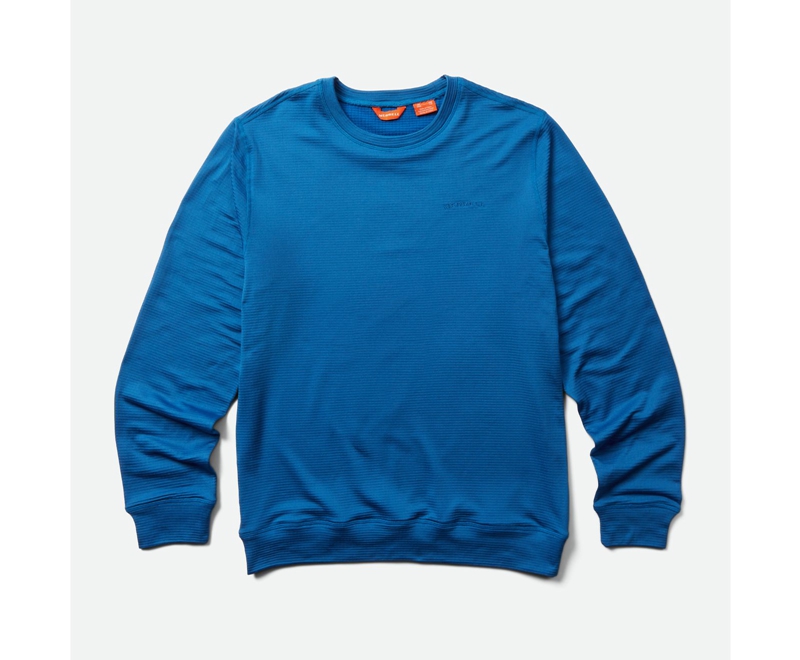 Merrell Geotex Crew Men's Sweatshirts Blue | 4075-SRUKV