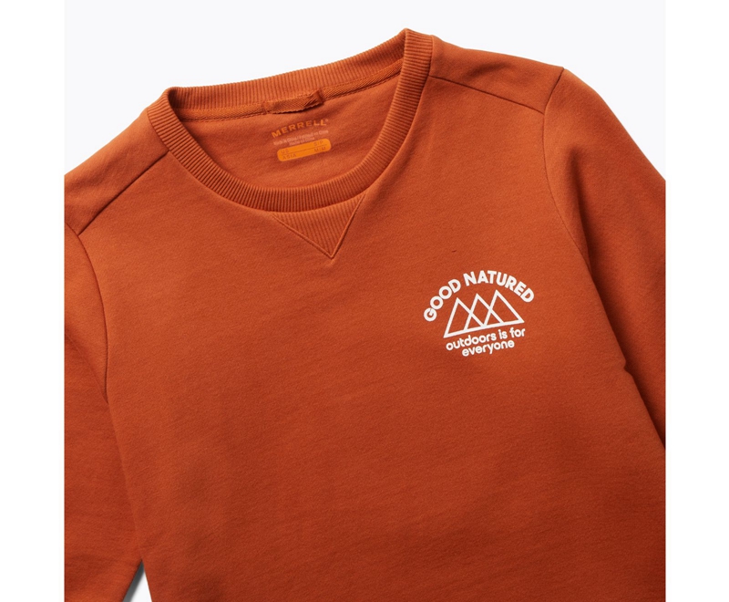 Merrell Good Natured Fleece Crew Neck Women's Sweatshirts Orange | 1628-JNEYF