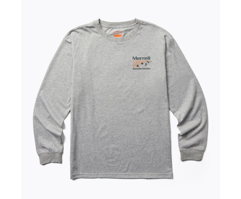 Merrell Great Outdoors Long Sleeve Men\'s Sweatshirts Grey | 0634-NRAXB