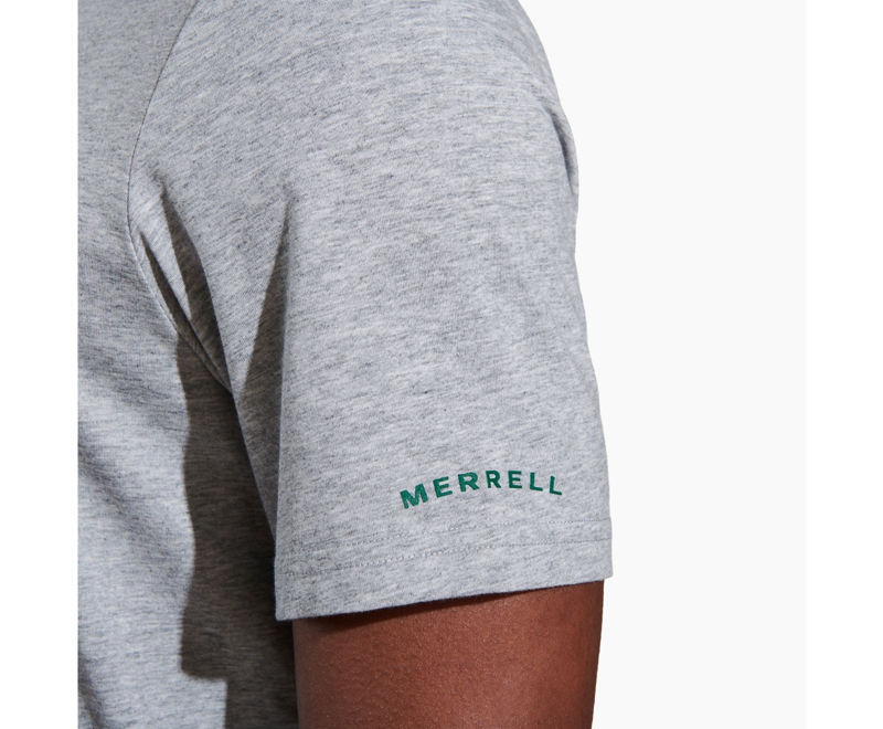 Merrell Hike On Men's T Shirts Grey | 6820-JYHVN