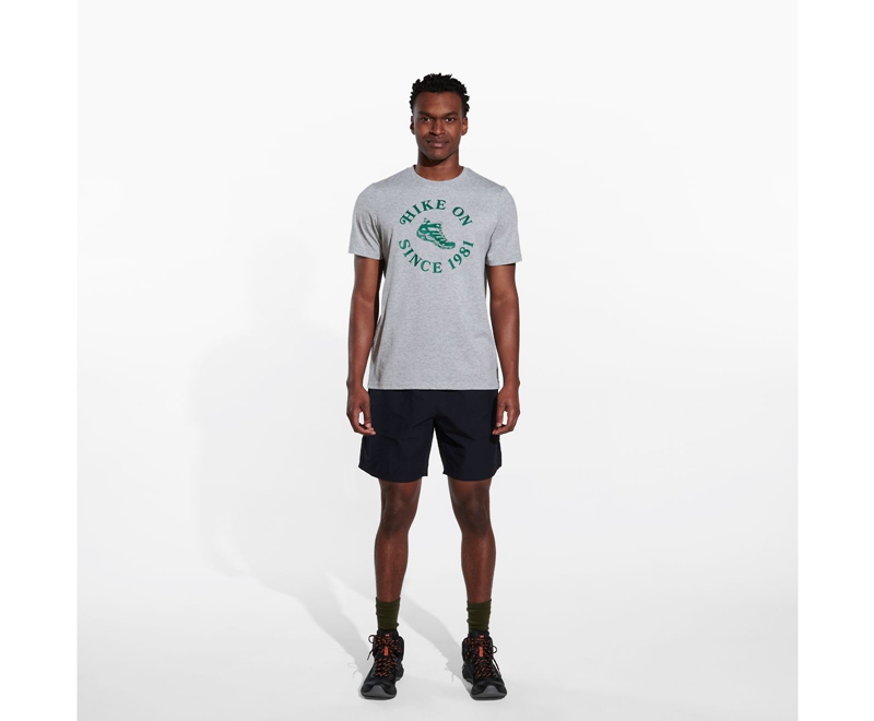 Merrell Hike On Men's T Shirts Grey | 6820-JYHVN