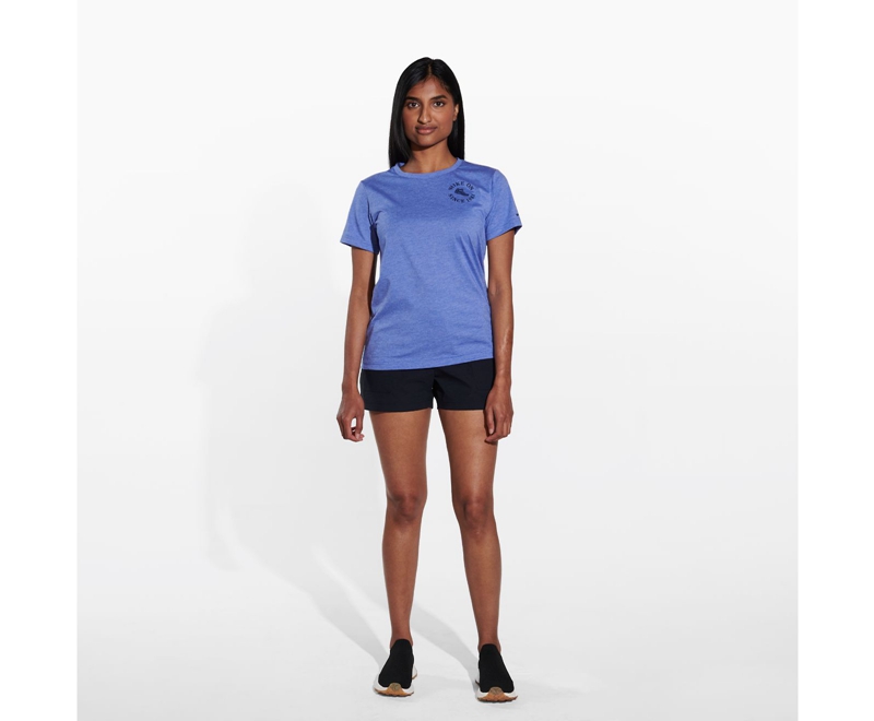 Merrell Hike On Women's T Shirts Blue | 2564-HTKOB