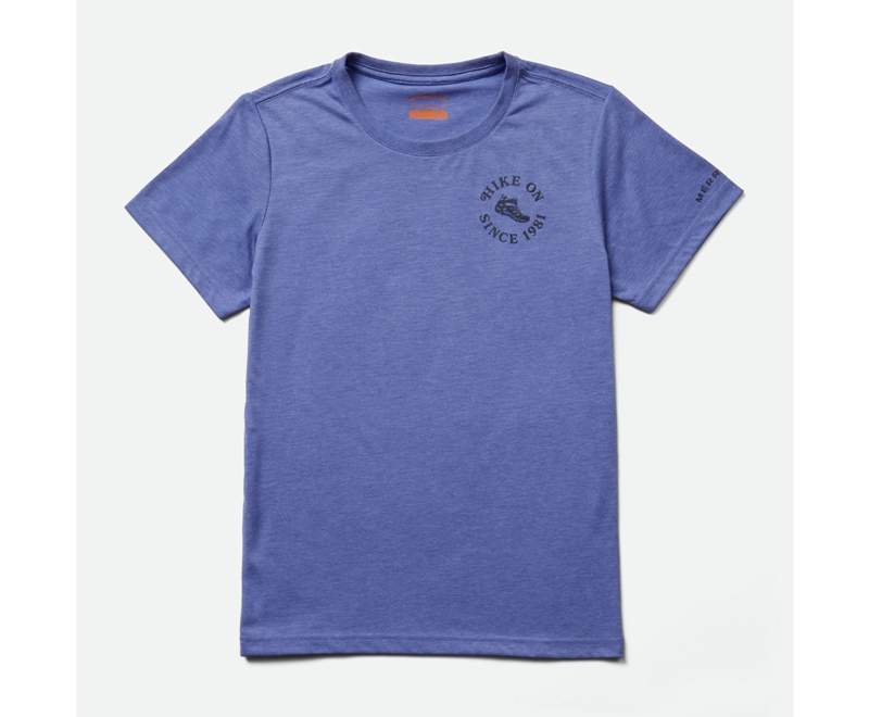 Merrell Hike On Women's T Shirts Blue | 2564-HTKOB