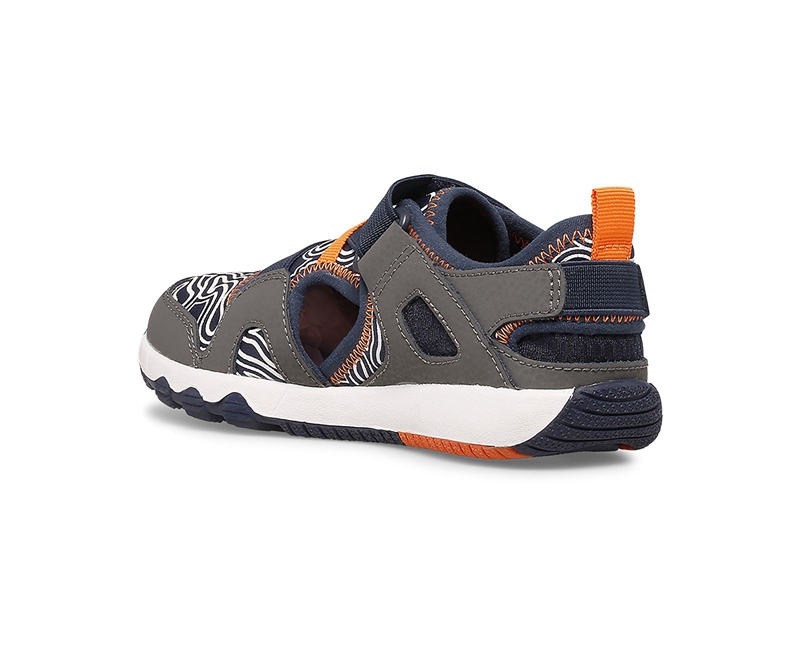 Merrell Hydro Free Roam Chroma Monarch Kids' Sandals Grey / Navy | 9632-WTRXB