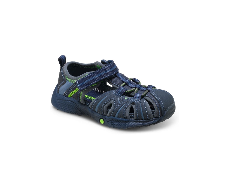 Merrell Hydro Jr. Kids' Sandals Navy / Green | 1627-FOETW