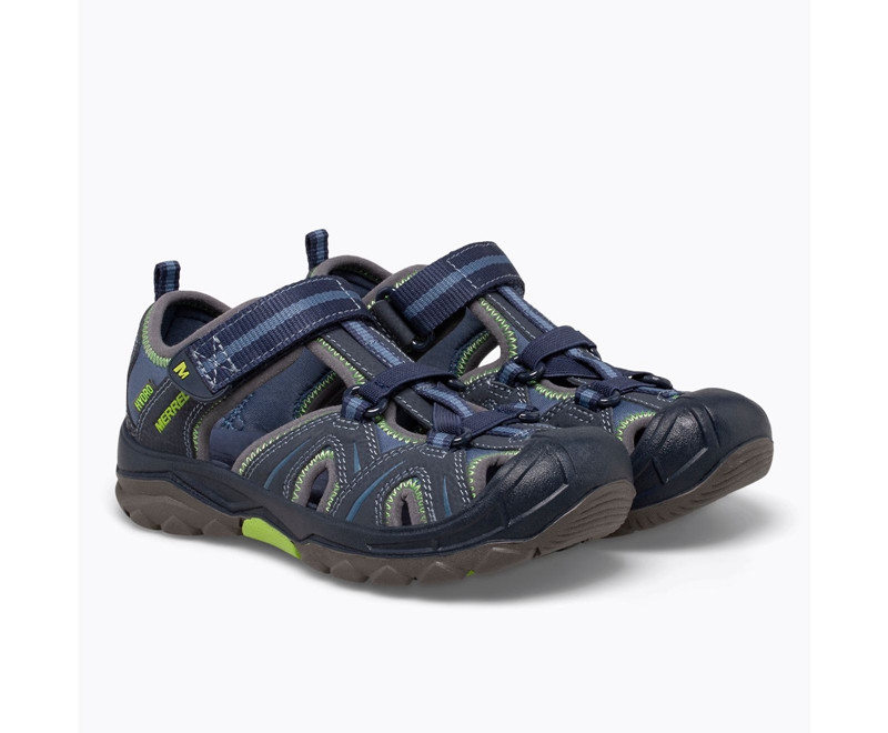 Merrell Hydro Kids' Sandals Navy / Green | 6921-SKAHZ