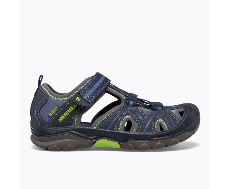 Merrell Hydro Kids\' Sandals Navy / Green | 6921-SKAHZ