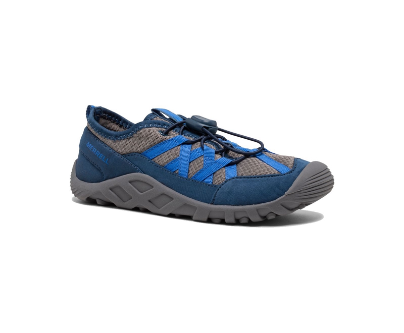 Merrell Hydro Lagoon Kids' Sandals Grey / Navy | 5216-PJGSE