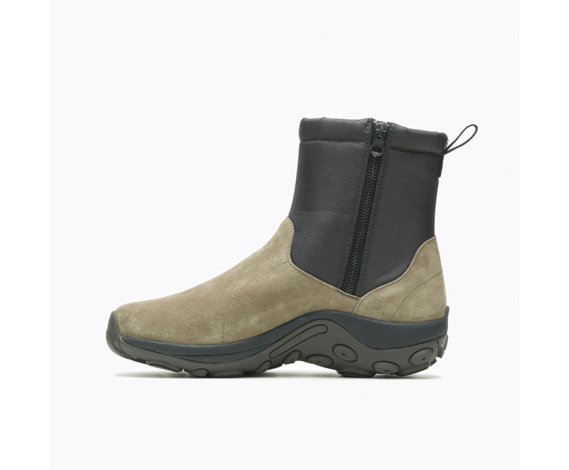 Merrell Jungle Mid Zip Polar Ice+ Men's Winter Boots Olive | 2964-XFTMS