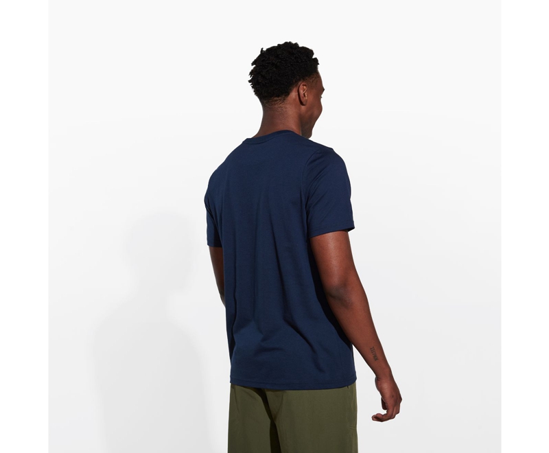 Merrell Like Hike Men's T Shirts Navy | 7560-LIYJX