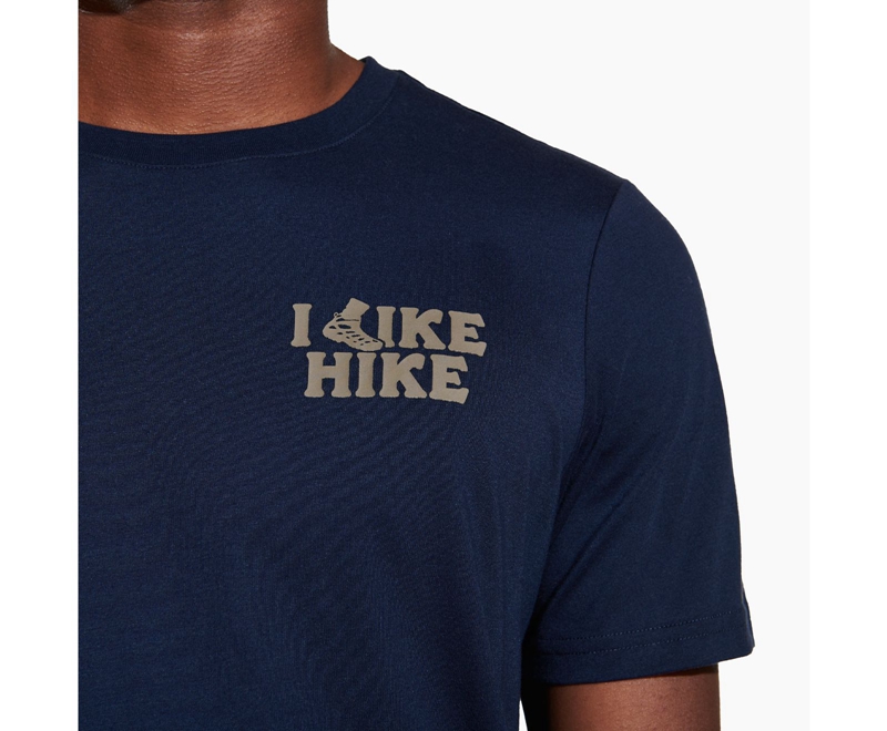 Merrell Like Hike Men's T Shirts Navy | 7560-LIYJX