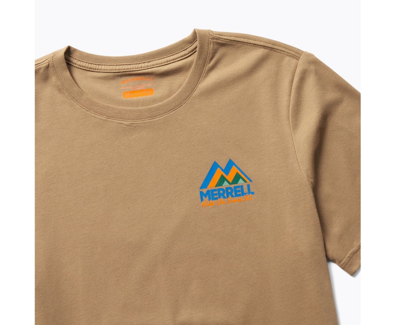 Merrell M-Mountain Men's T Shirts Brown | 3974-RGQCL