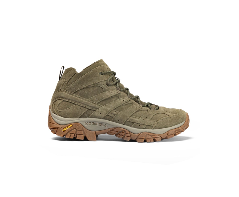 Merrell Moab 2 Decon Mid Men\'s Work Boots Olive | 5693-WAHEN