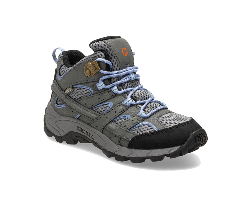 Merrell Moab 2 Mid Kids' Waterproof Boots Grey | 2859-BIQUK