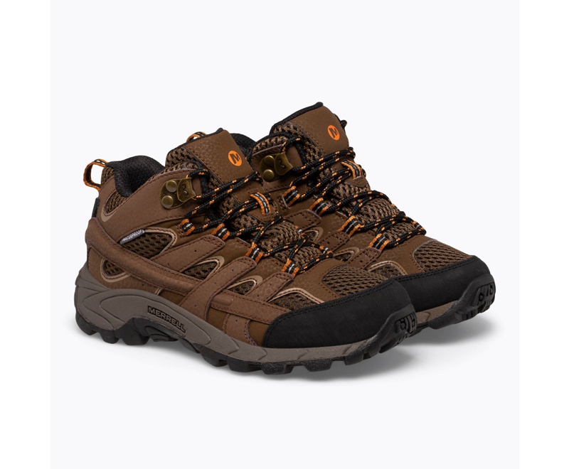 Merrell Moab 2 Mid Kids' Waterproof Boots Copper Brown | 4281-WUFMZ