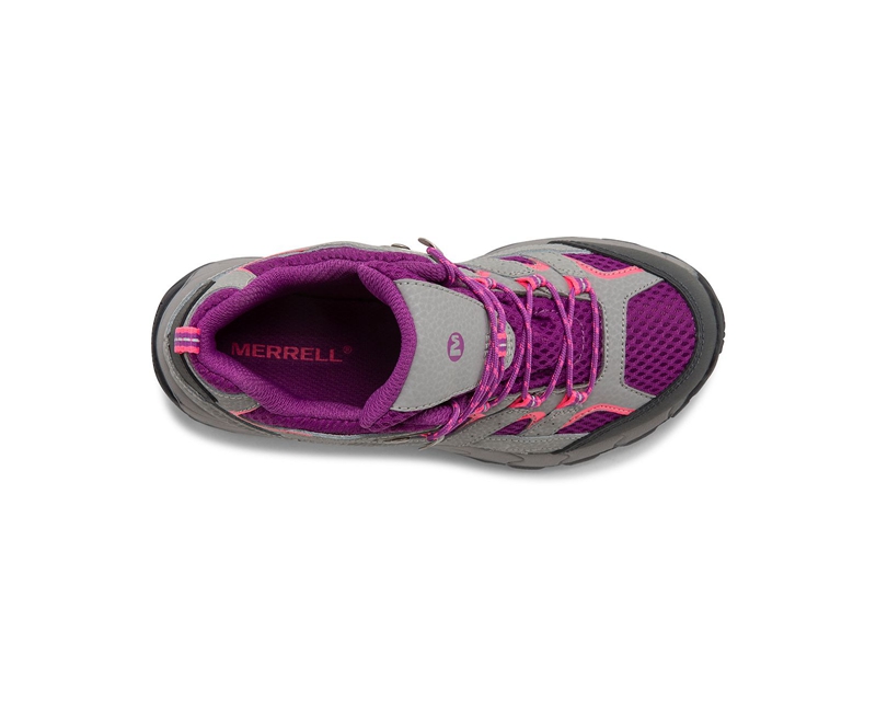 Merrell Moab 2 Mid Kids' Waterproof Boots Grey / Purple | 6375-DCMIH