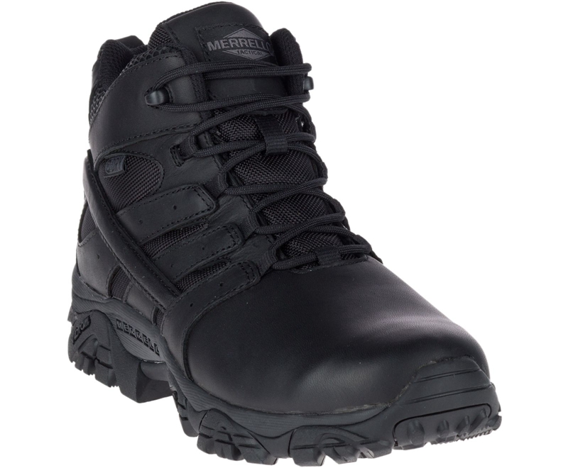 Merrell Moab 2 Mid Tactical Response Men's Waterproof Boots Black | 0673-IMASD