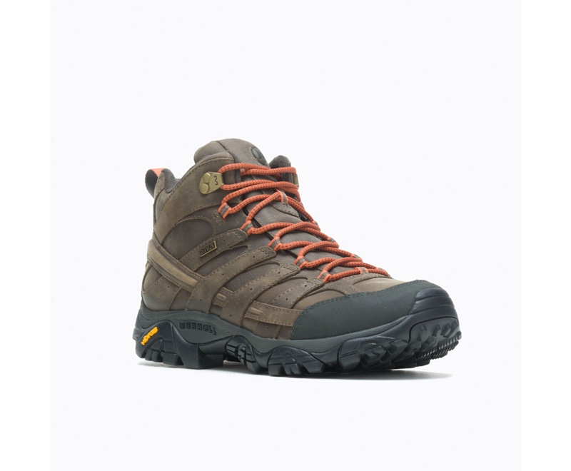 Merrell Moab 2 Prime Mid Wide Width Men's Hiking Boots Copper | 5823-WIDOZ