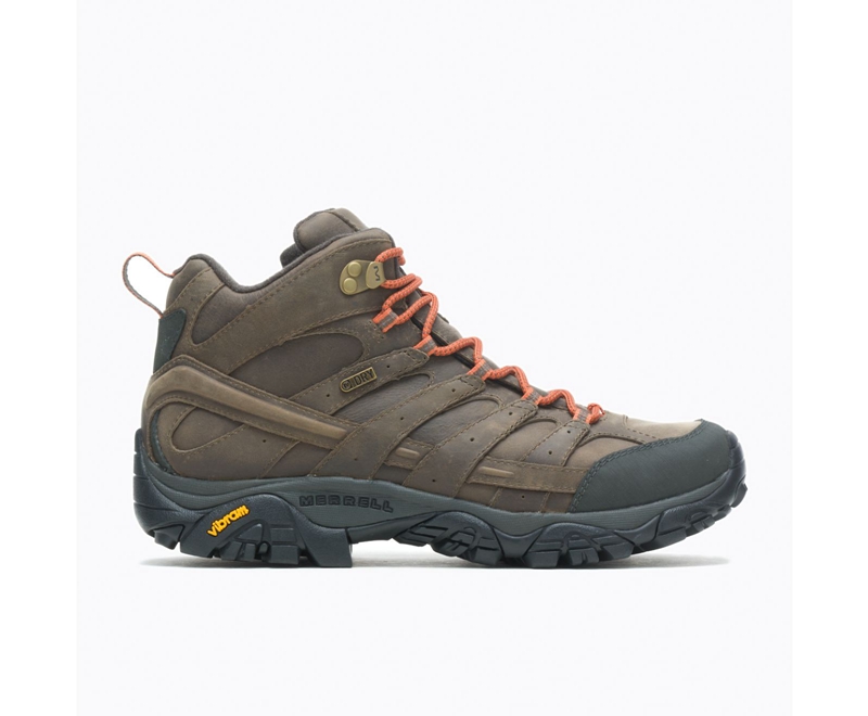 Merrell Moab 2 Prime Mid Wide Width Men\'s Hiking Boots Copper | 5823-WIDOZ