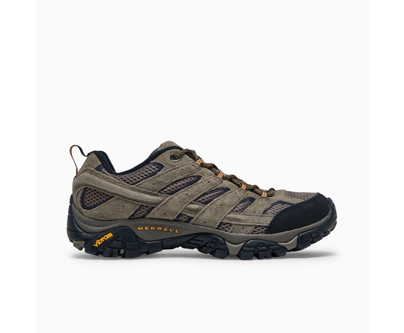 Merrell Moab 2 Ventilator Wide Width Men\'s Hiking Shoes Olive | 3265-UKGLZ