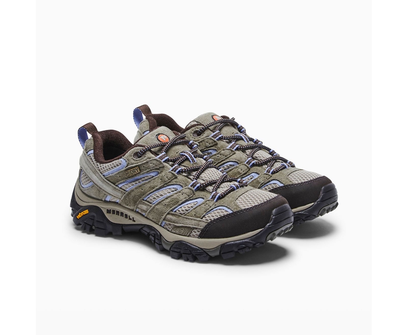 Merrell Moab 2 Wide Width Women's Hiking Shoes Olive | 7130-BUSQW