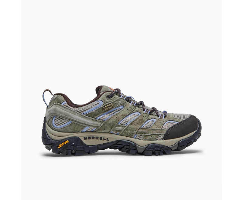 Merrell Moab 2 Wide Width Women\'s Hiking Shoes Olive | 7130-BUSQW