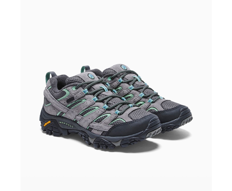 Merrell Moab 2 Women's Hiking Shoes Deep Grey / Mint | 3612-GKULQ