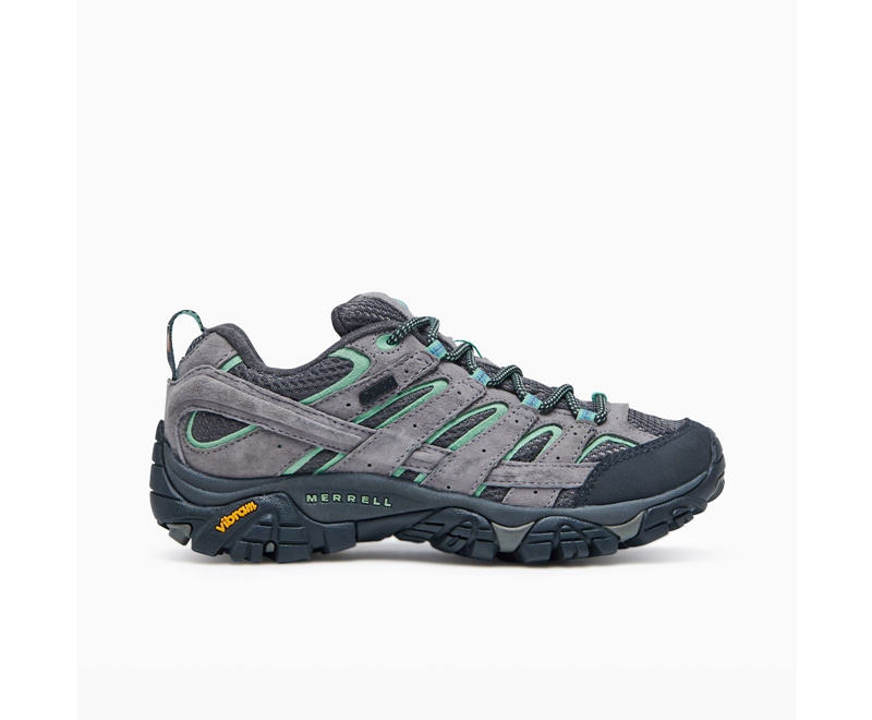 Merrell Moab 2 Women\'s Hiking Shoes Deep Grey / Mint | 3612-GKULQ