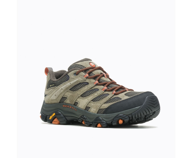 Merrell Moab 3 GORE-TEX® Wide Width Men's Hiking Shoes Olive | 9064-HUJYX