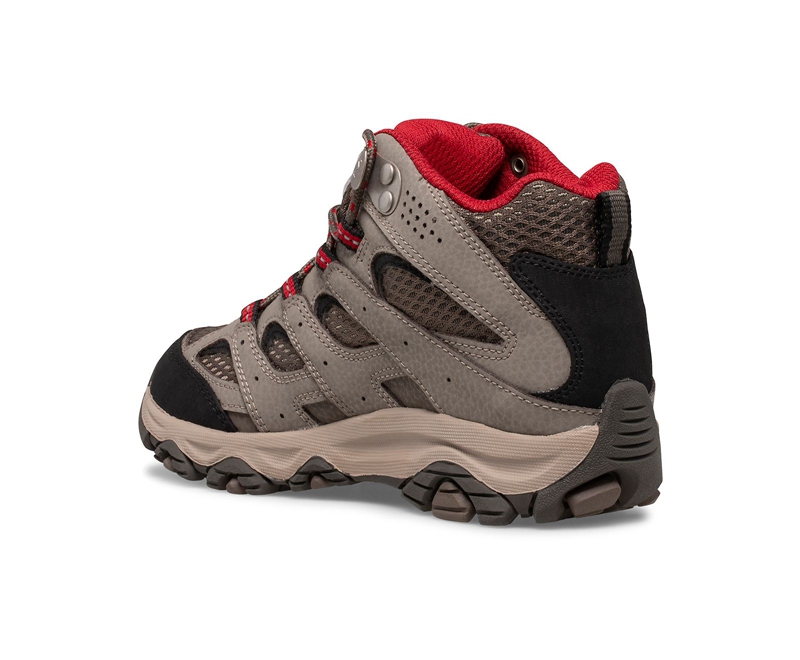 Merrell Moab 3 Mid Kids' Waterproof Boots Red | 5692-NYKBZ