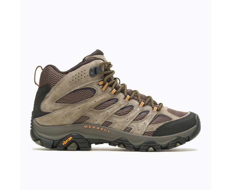 Merrell Moab 3 Mid Men\'s Work Boots Olive | 3260-BFOLN