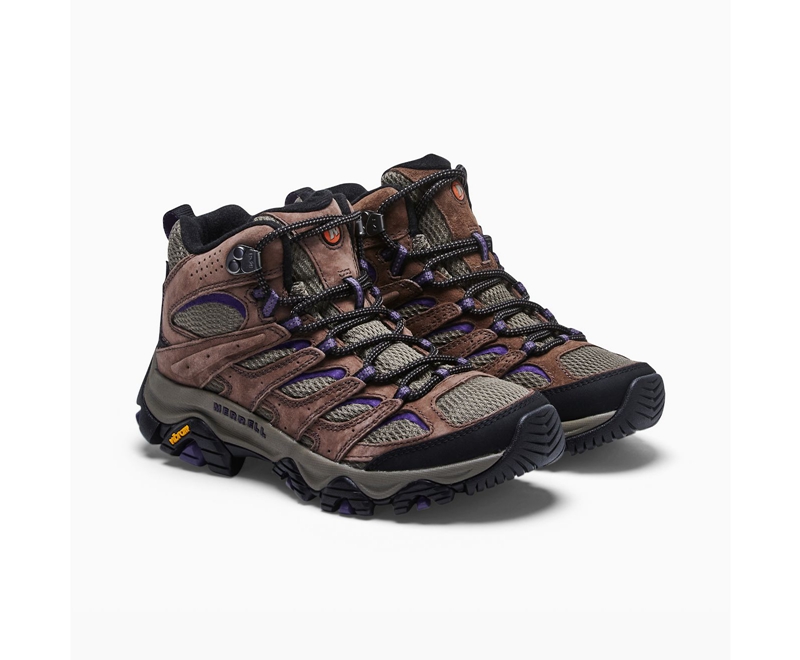 Merrell Moab 3 Mid Wide Width Women's Work Boots Purple | 6930-RJFEC