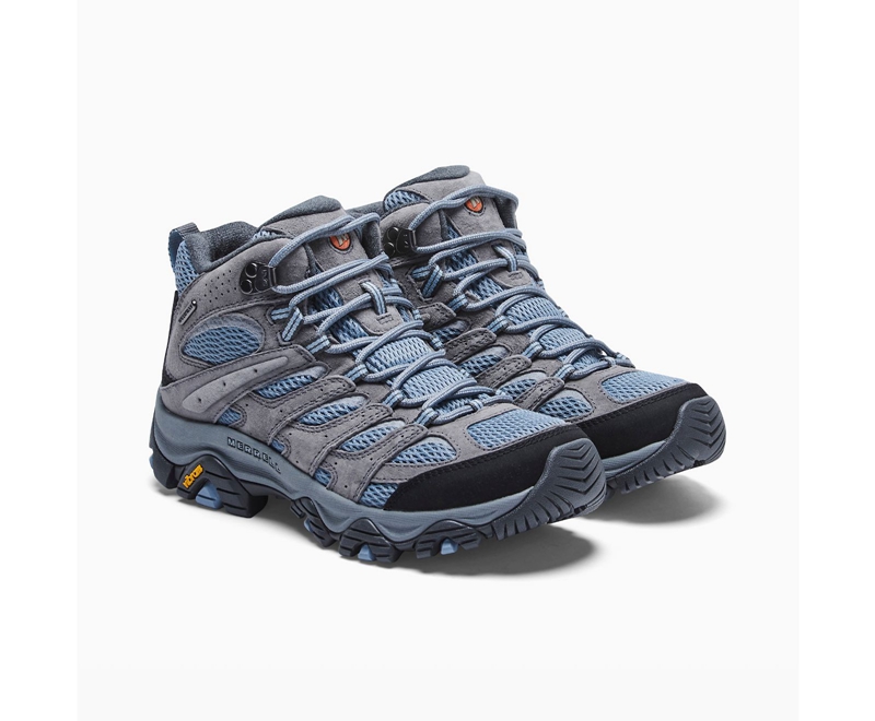 Merrell Moab 3 Mid Wide Width Women's Work Boots Blue | 7208-LCRHT